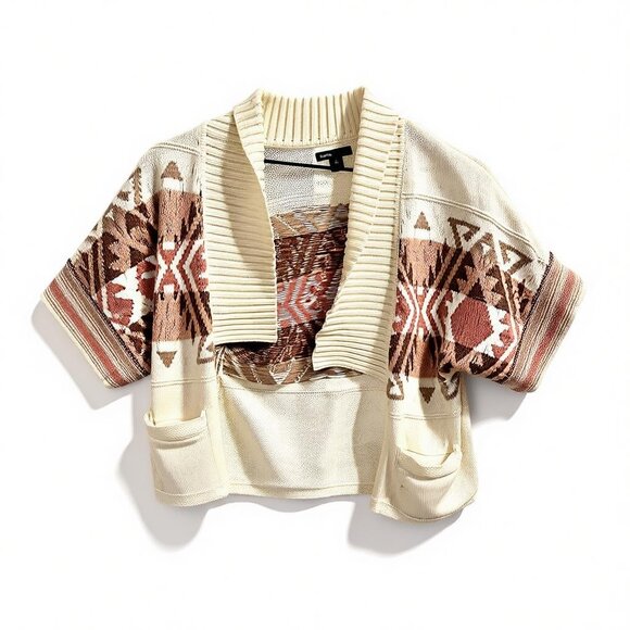 GapKids Aztec Boho Blanket Cardigan L 10 Neutral Southwestern Y2K - Picture 1 of 9